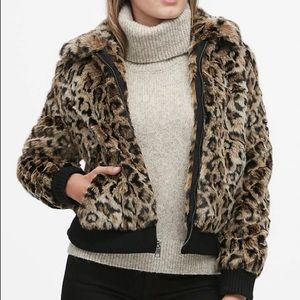 Banana Republic Leopard Print Bomber Jacket Size S